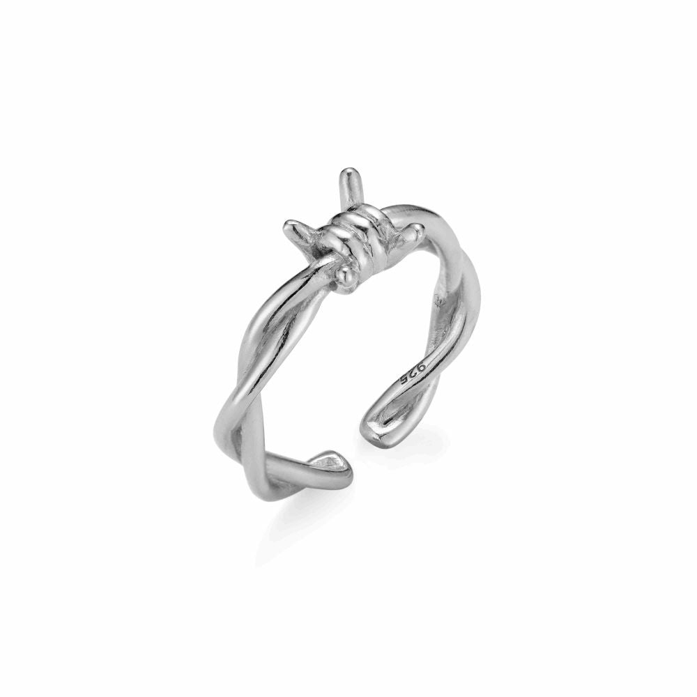Roohan Sterling Silver 92.5 Barbed Wire Ring