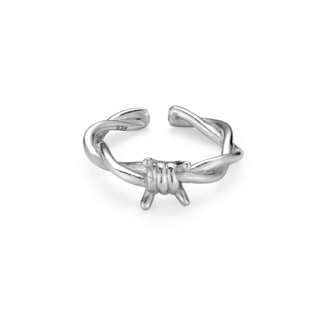 Roohan Sterling Silver 92.5 Barbed Wire Ring