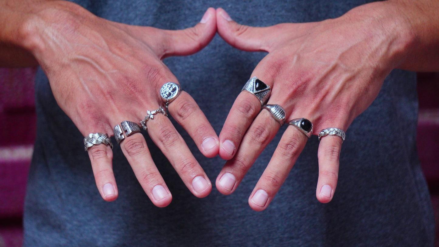 Roohan 925 Sterling Silver Thunder Bolt Ring