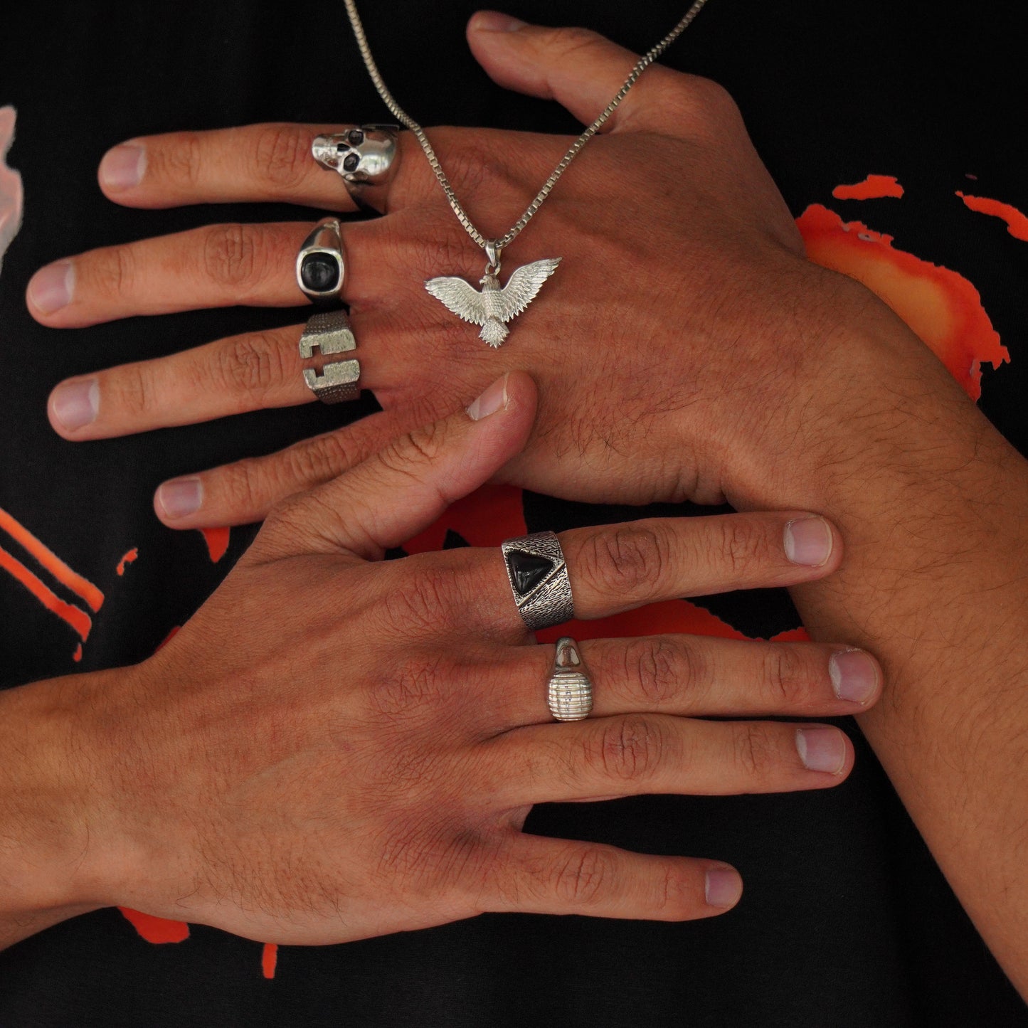 Roohan 925 Sterling Silver King Ring