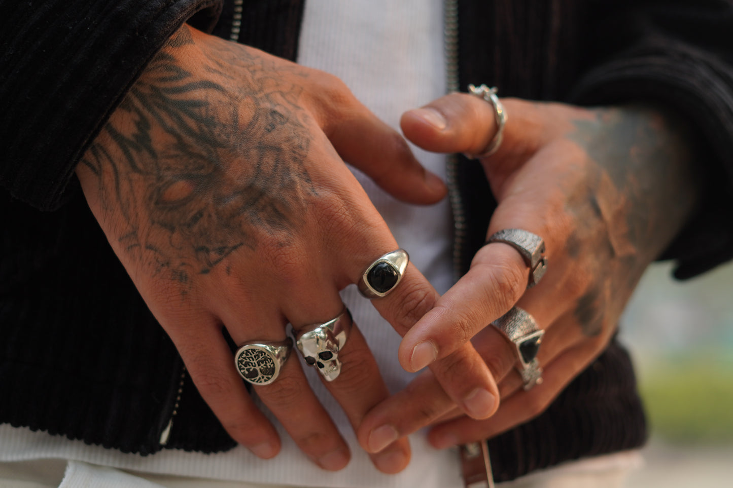 Roohan 925 Sterling Silver Thunder Bolt Ring