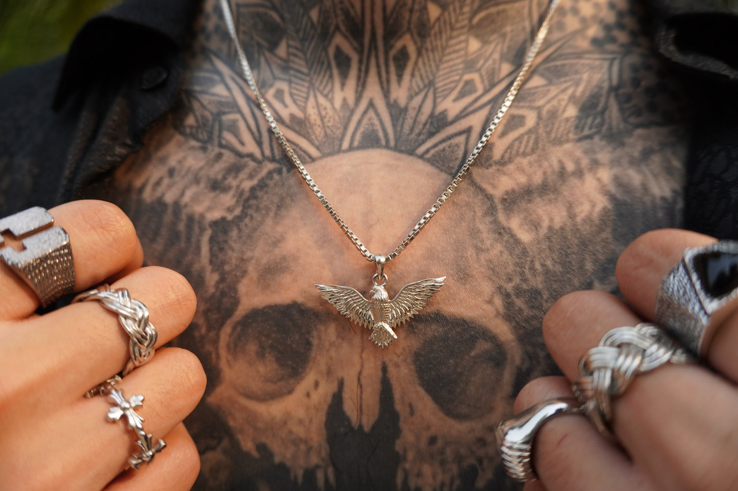 Roohan 925 Sterling Silver Eagle Pendant