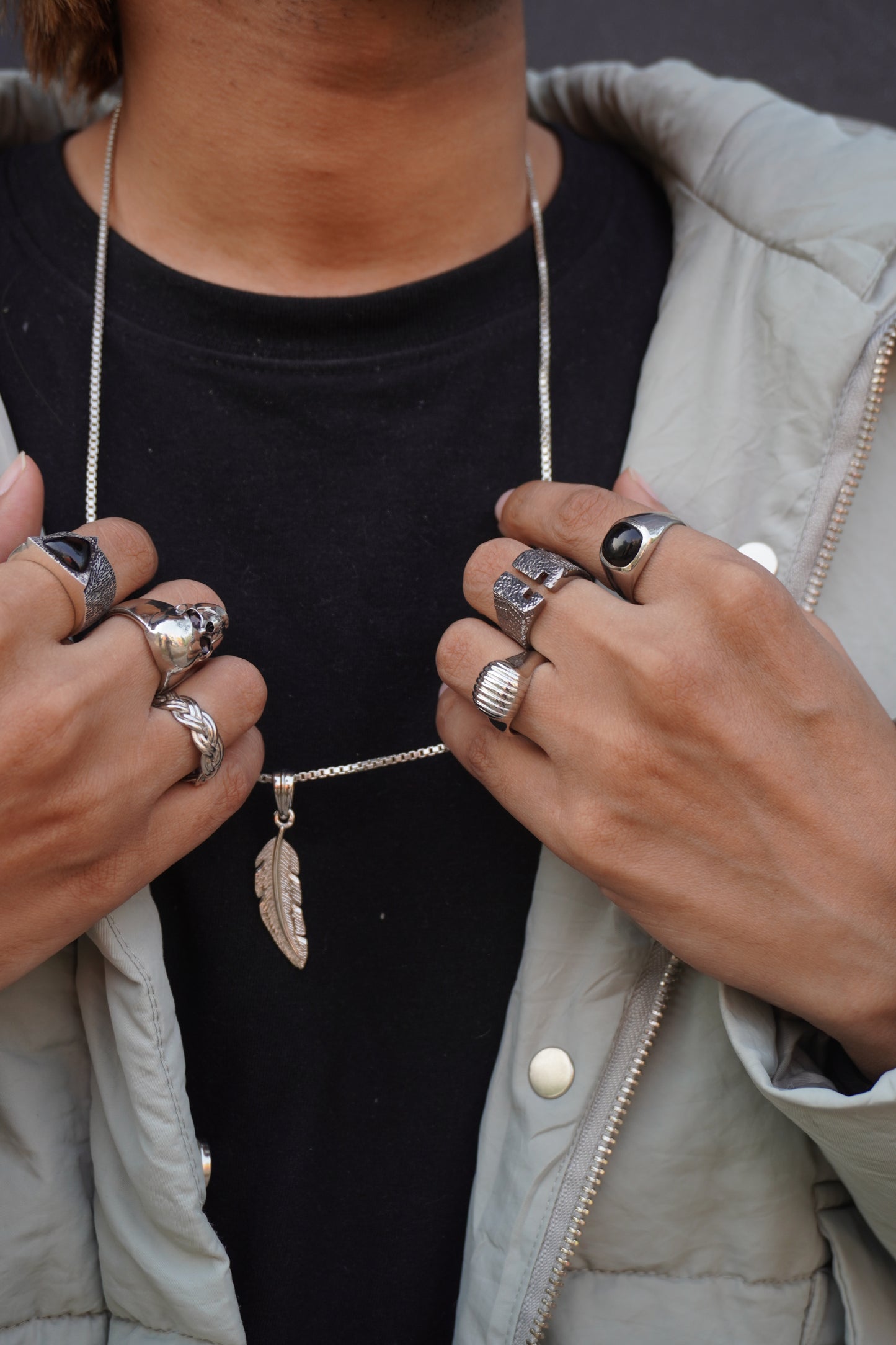 Roohan 925 Sterling Silver King Ring