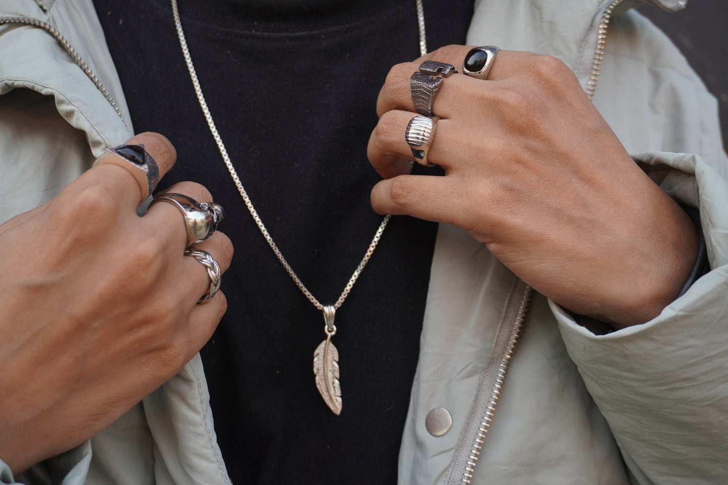 Roohan 925 Sterling Silver King Ring