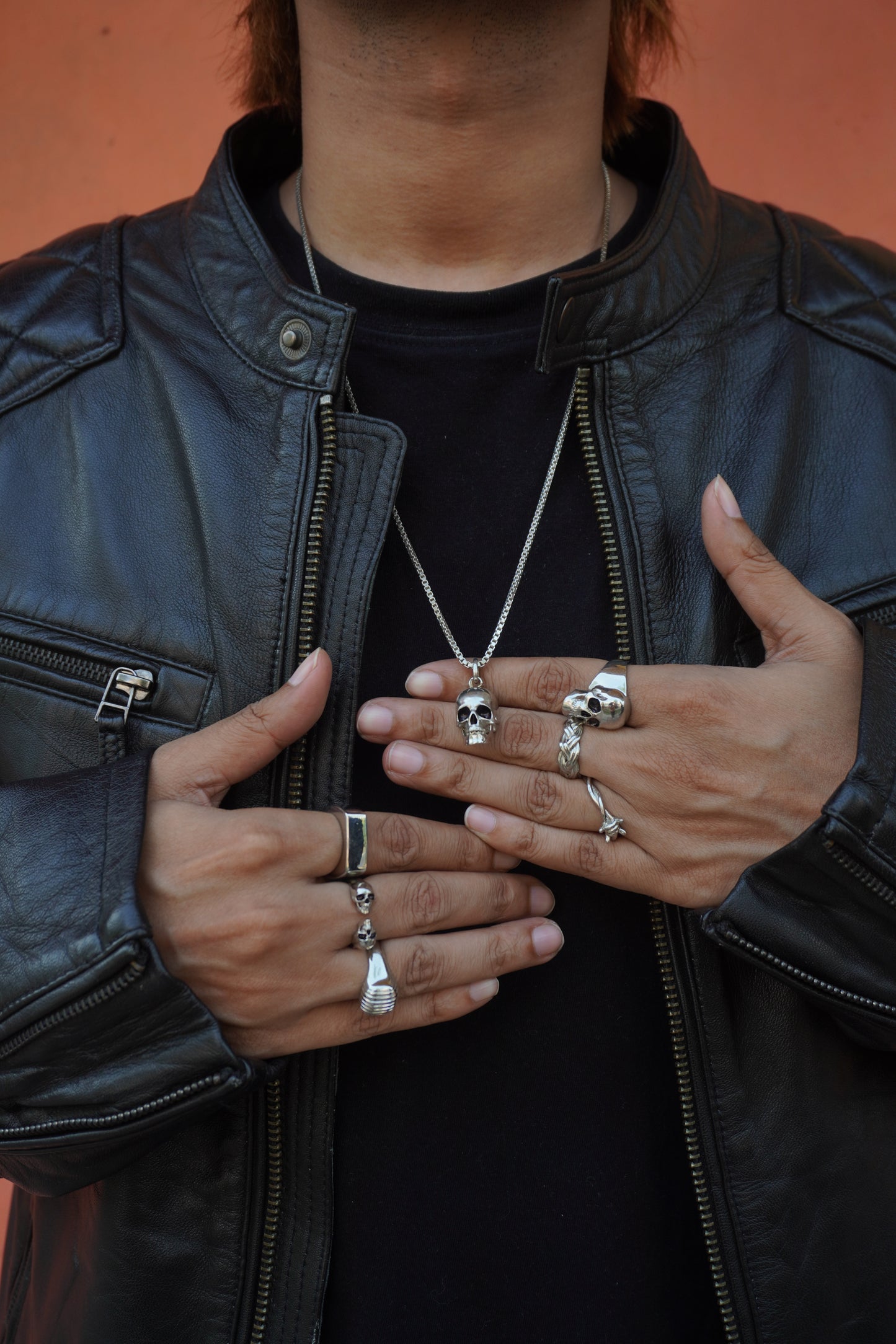 Roohan 925 Sterling Silver Skull Pendant