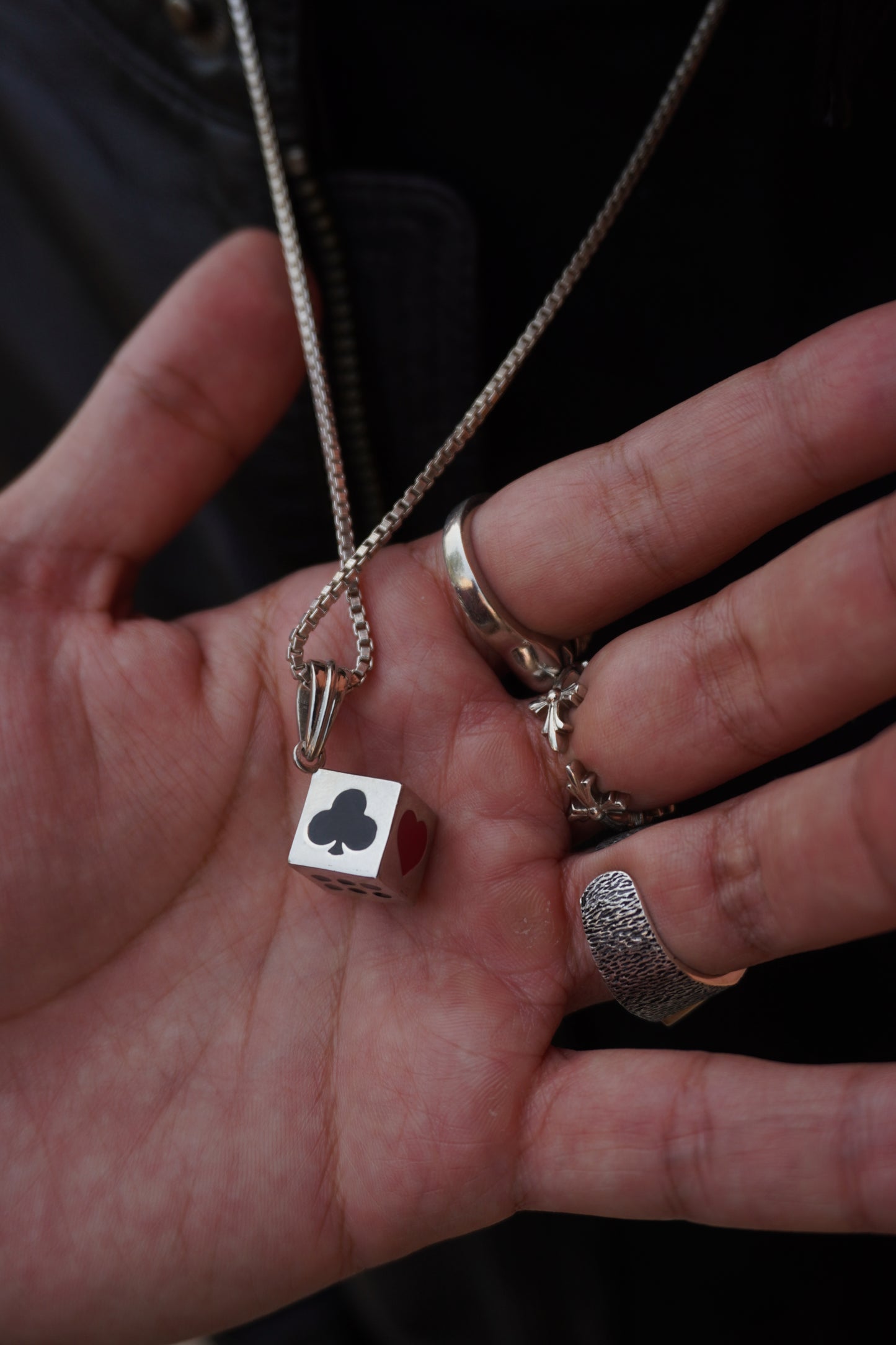 Roohan 925 Sterling Silver Dice Pendant