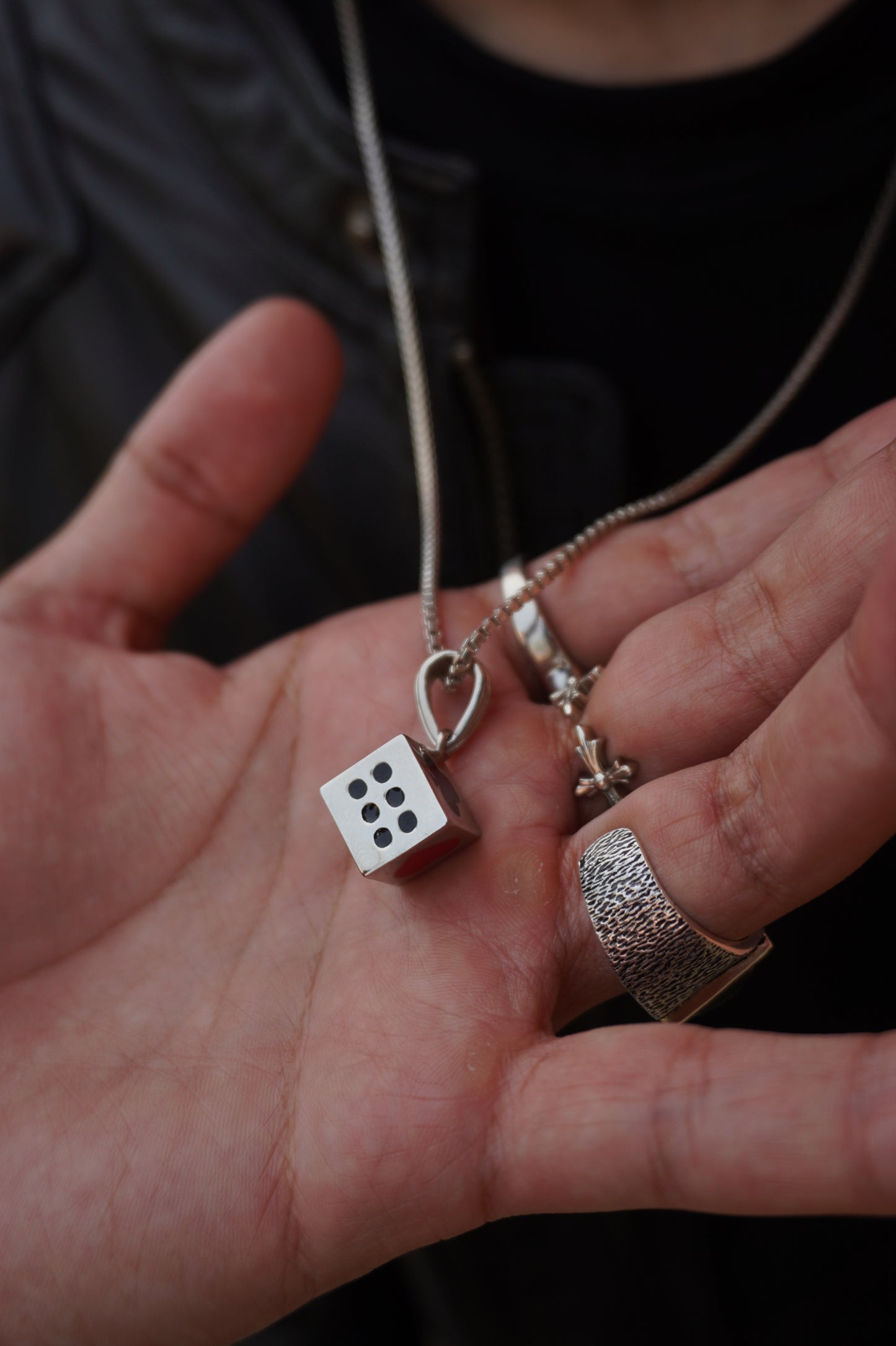 Roohan 925 Sterling Silver Dice Pendant