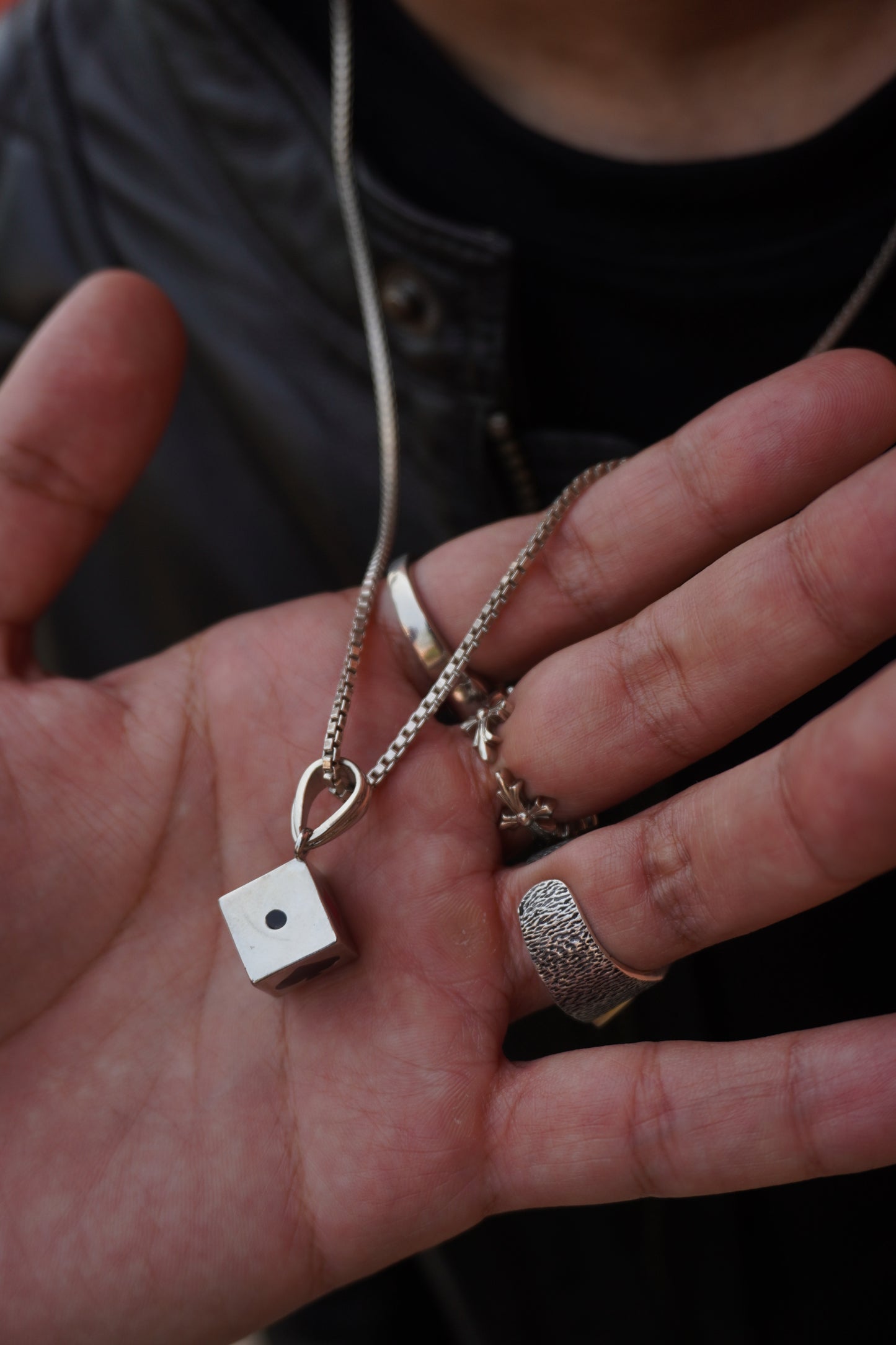 Roohan 925 Sterling Silver Dice Pendant