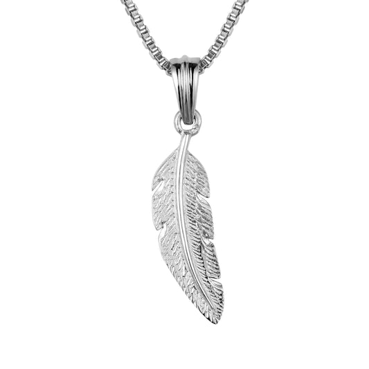 Roohan 925 Sterling Silver Feather Pendant