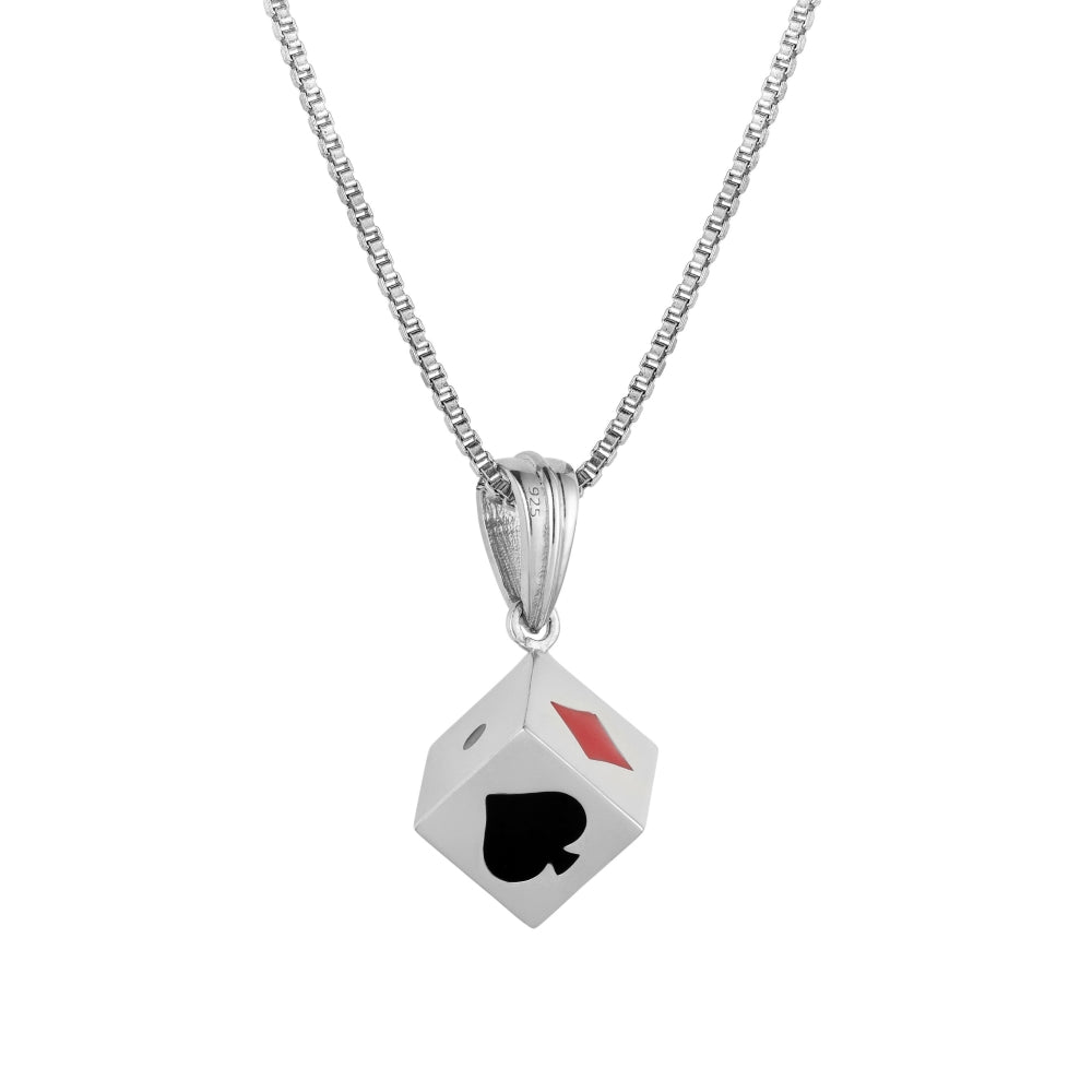 Roohan 925 Sterling Silver Dice Pendant