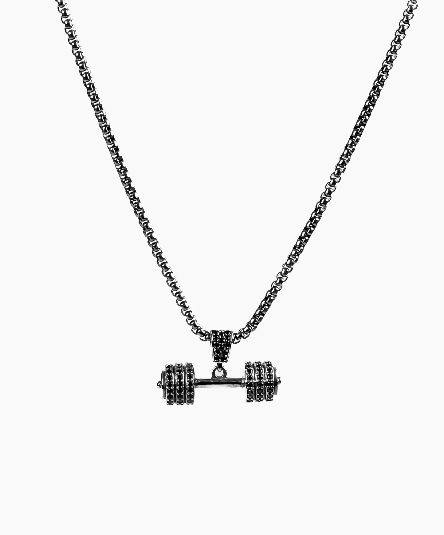 Roohan Iced Out Dumbbell Pendant