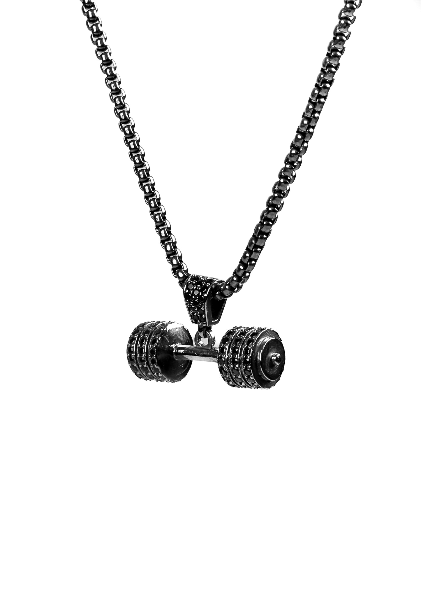 Roohan Iced Out Dumbbell Pendant