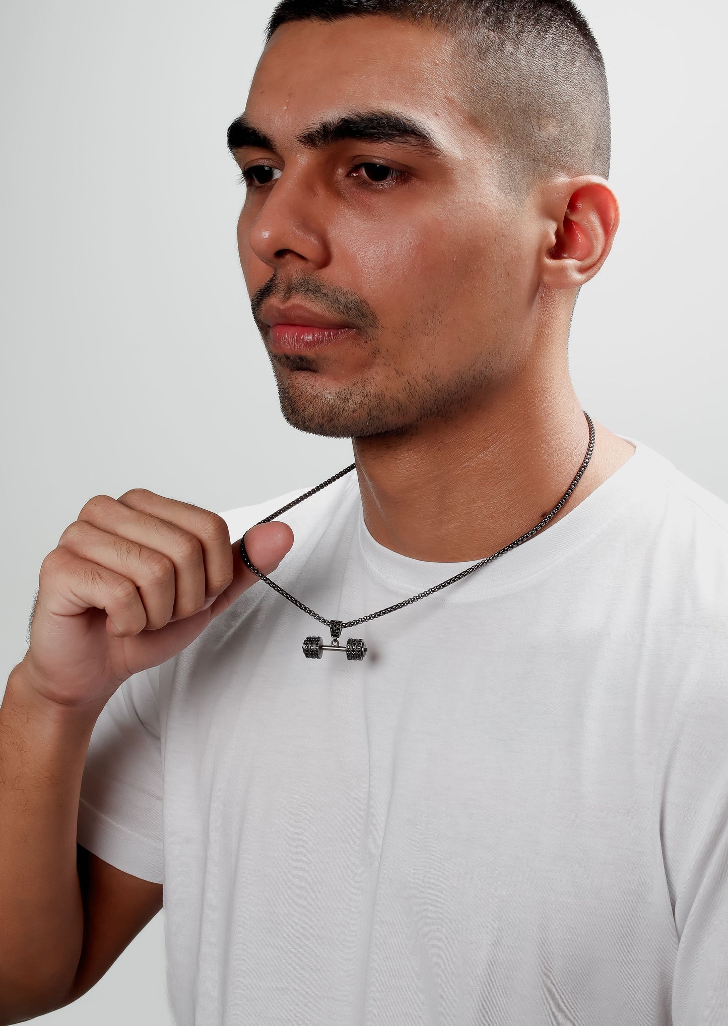 Roohan Iced Out Dumbbell Pendant