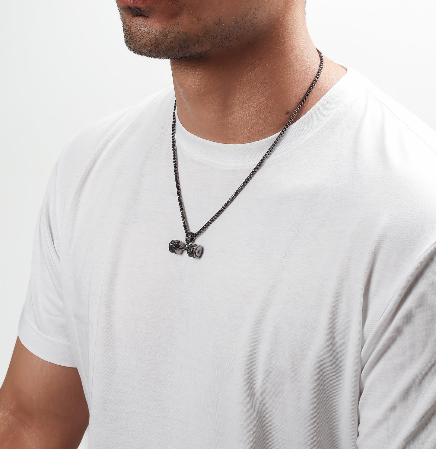 Roohan Iced Out Dumbbell Pendant