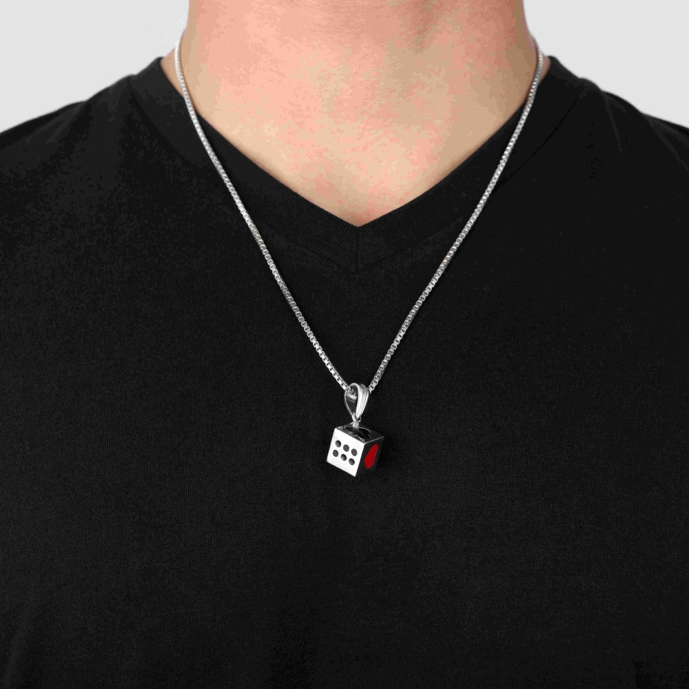 Roohan 925 Sterling Silver Dice Pendant