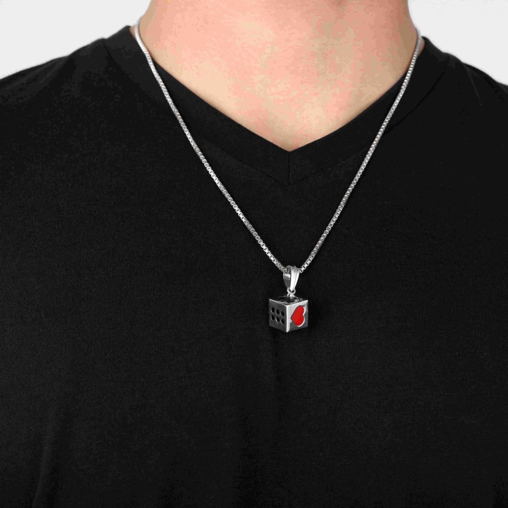 Roohan 925 Sterling Silver Dice Pendant