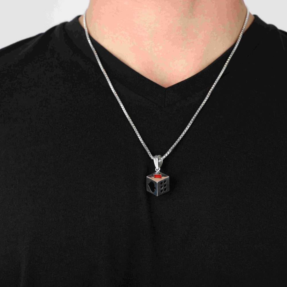 Roohan 925 Sterling Silver Dice Pendant