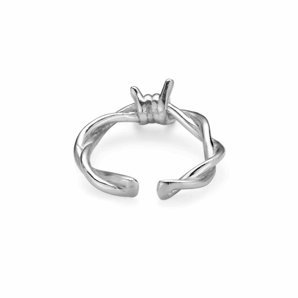 Roohan Sterling Silver 92.5 Barbed Wire Ring