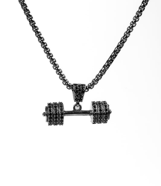 Roohan Iced Out Dumbbell Pendant