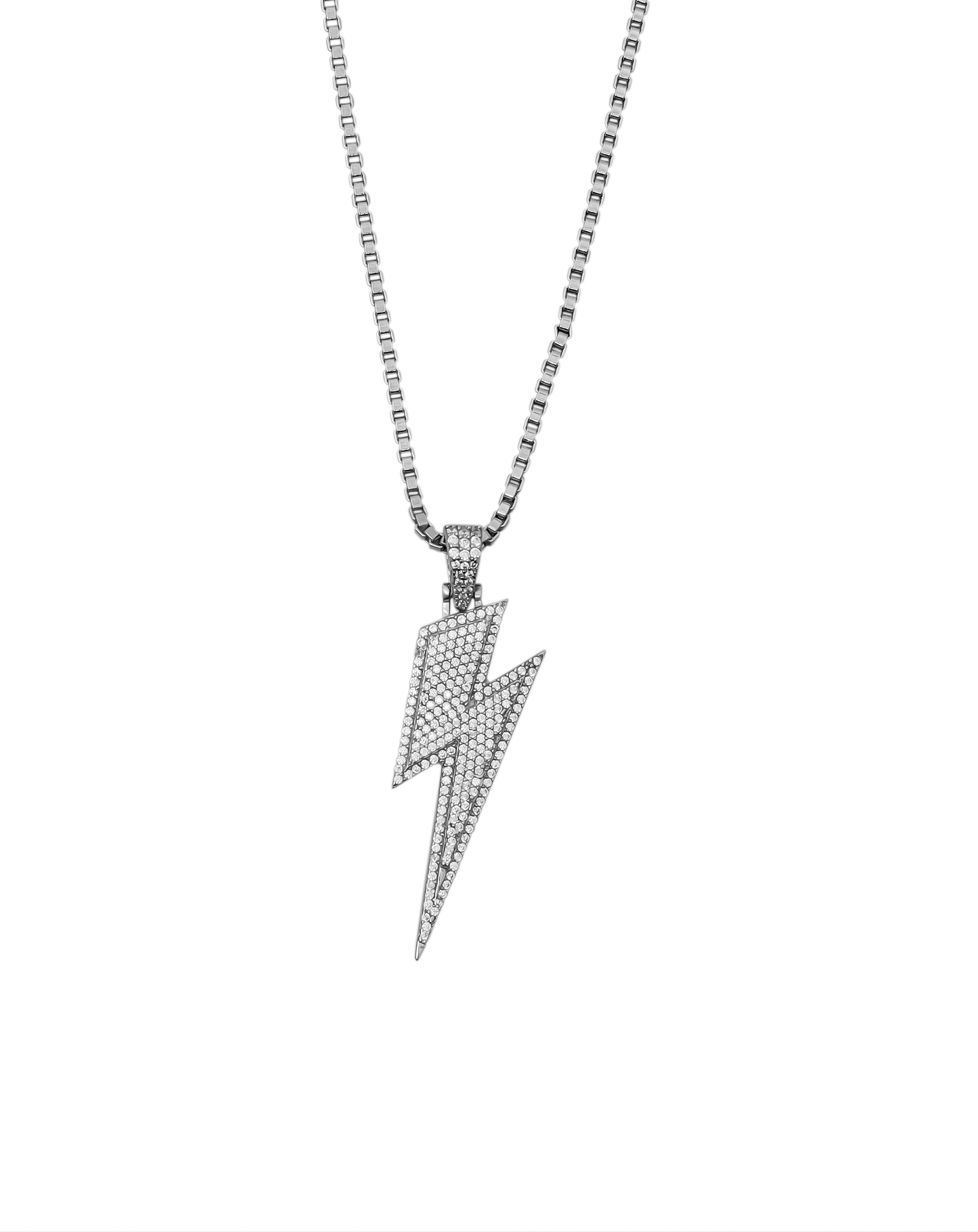 Roohan Iced Out Flash Pendant(Thunder White)