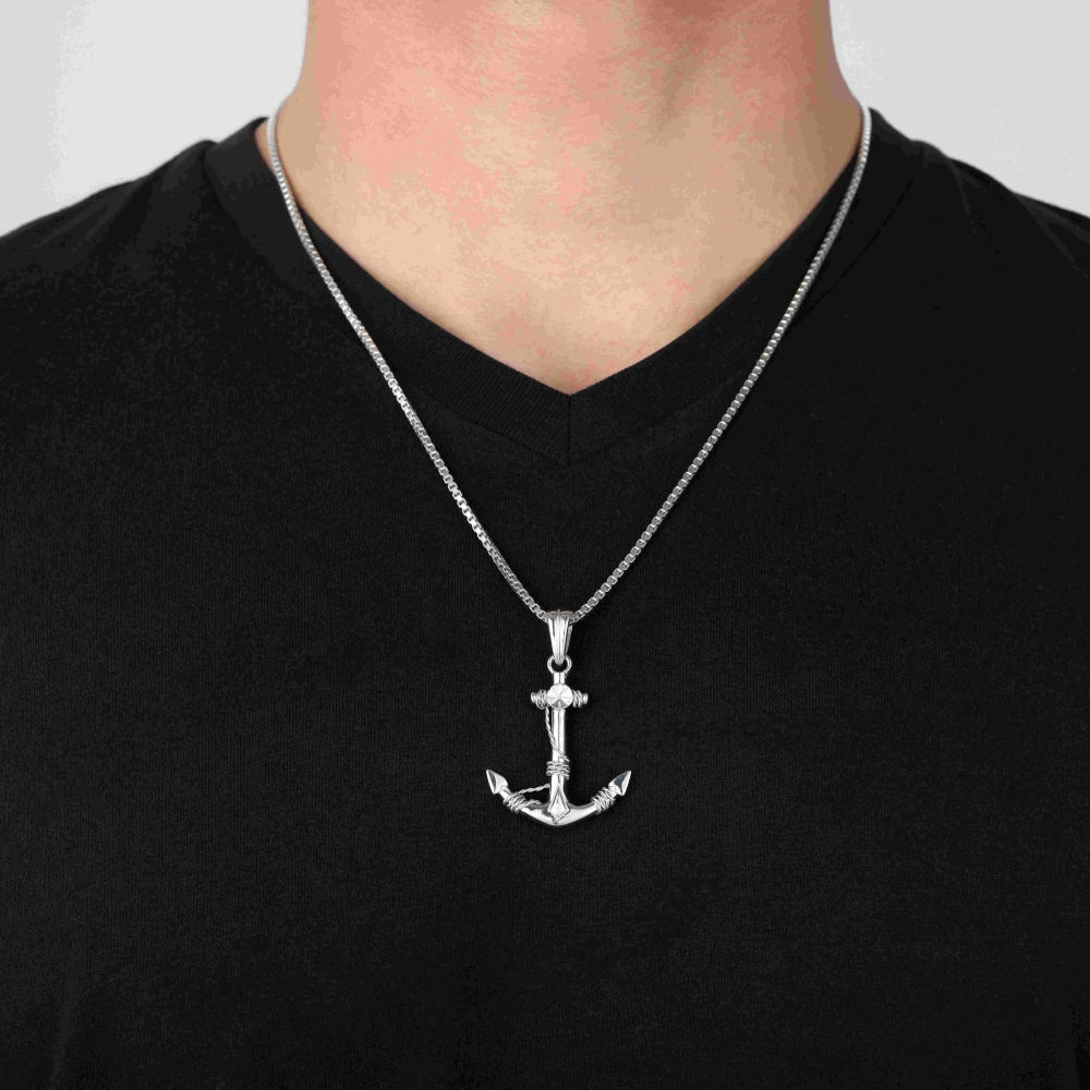 Roohan 925 Sterling Silver Anchor Pendant